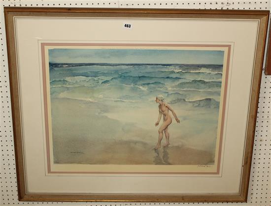 Sir William Russell Flint (1880-1969), coloured print Waves, published Frost & Reed, signed, blind stamp(-)